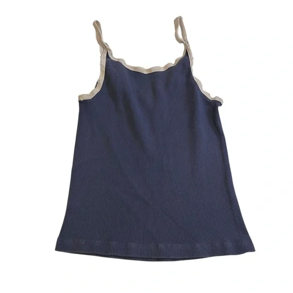 brandy melville navy blue and white trim tank top xs - Picture 3 of 7